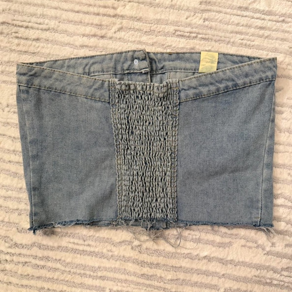 Denim Corset Button-Up Top - Picture 2 of 3